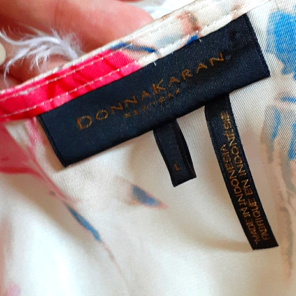 Donna Karan Sleeveless Floral Blouse Size L - Picture 2 of 5